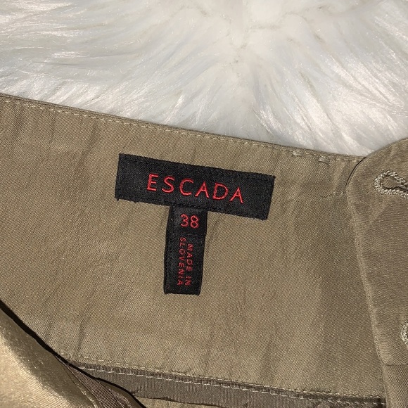 Escada High Waist Vintage Silk Bermuda Shorts Tan size 38 EU - Picture 9 of 17